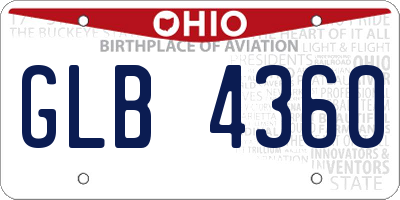 OH license plate GLB4360