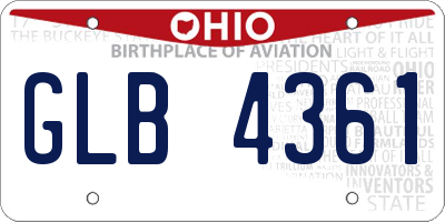 OH license plate GLB4361