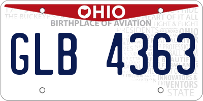 OH license plate GLB4363
