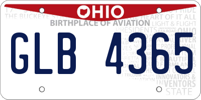 OH license plate GLB4365