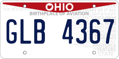 OH license plate GLB4367