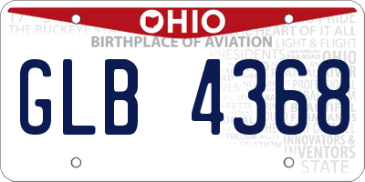 OH license plate GLB4368