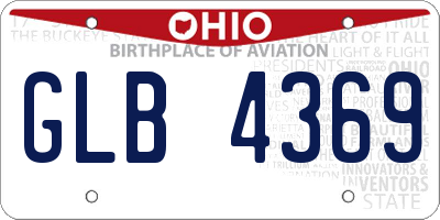 OH license plate GLB4369