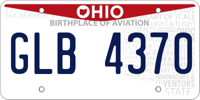 OH license plate GLB4370