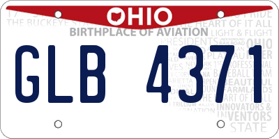 OH license plate GLB4371