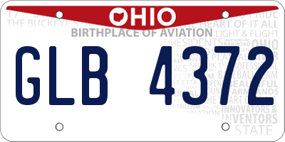 OH license plate GLB4372