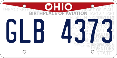 OH license plate GLB4373