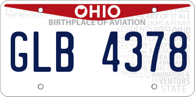 OH license plate GLB4378