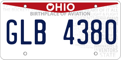 OH license plate GLB4380