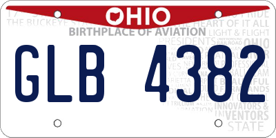 OH license plate GLB4382