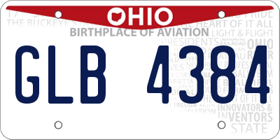 OH license plate GLB4384
