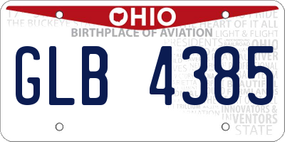 OH license plate GLB4385