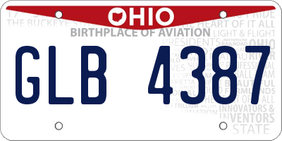 OH license plate GLB4387
