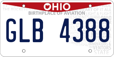 OH license plate GLB4388