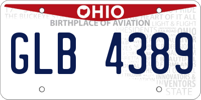 OH license plate GLB4389