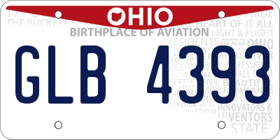 OH license plate GLB4393