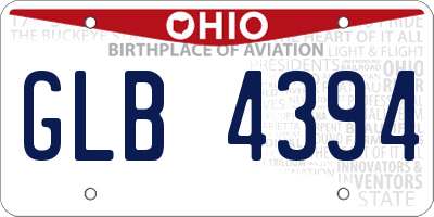 OH license plate GLB4394