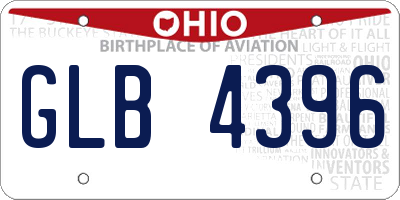 OH license plate GLB4396