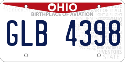 OH license plate GLB4398