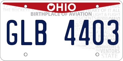 OH license plate GLB4403