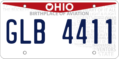 OH license plate GLB4411