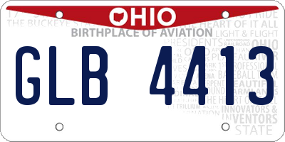 OH license plate GLB4413