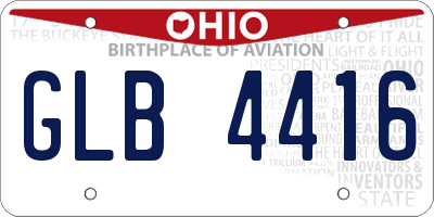 OH license plate GLB4416