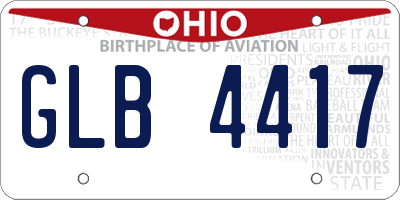 OH license plate GLB4417
