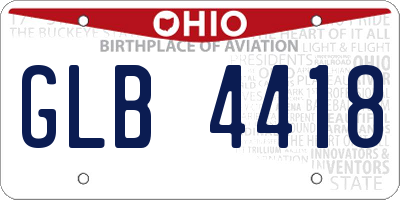 OH license plate GLB4418