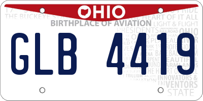 OH license plate GLB4419