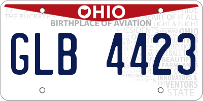 OH license plate GLB4423