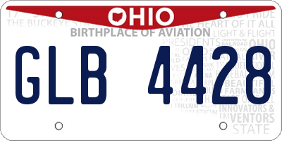 OH license plate GLB4428
