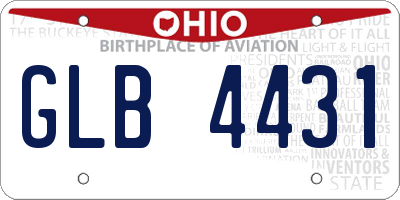 OH license plate GLB4431