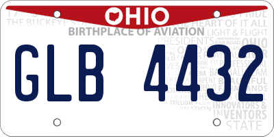 OH license plate GLB4432