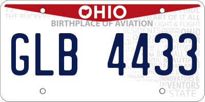 OH license plate GLB4433