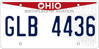 OH license plate GLB4436