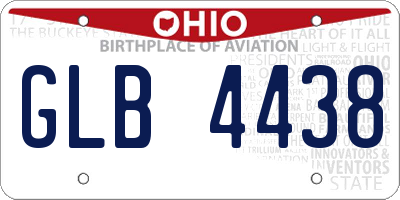 OH license plate GLB4438
