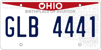 OH license plate GLB4441