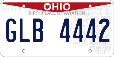 OH license plate GLB4442