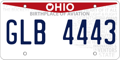 OH license plate GLB4443