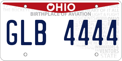 OH license plate GLB4444