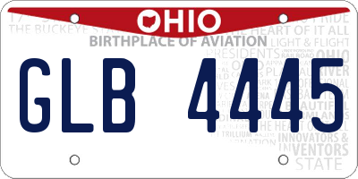 OH license plate GLB4445