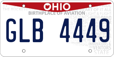 OH license plate GLB4449