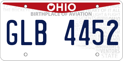 OH license plate GLB4452