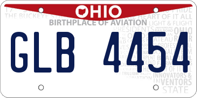 OH license plate GLB4454