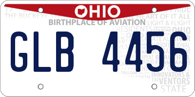 OH license plate GLB4456
