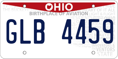 OH license plate GLB4459