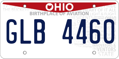 OH license plate GLB4460