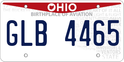 OH license plate GLB4465