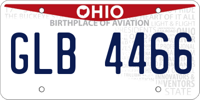 OH license plate GLB4466